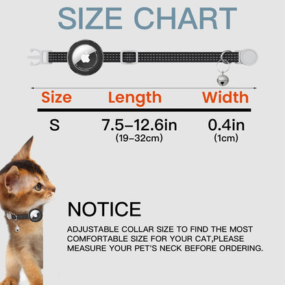 Reflective Cat Collar with Air Tag Holder