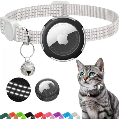 Reflective Cat Collar with Air Tag Holder