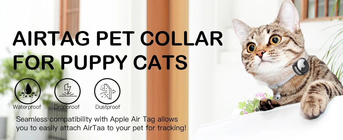 Reflective Cat Collar with Air Tag Holder