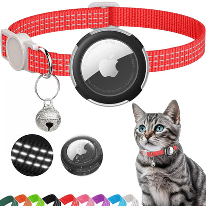 Reflective Cat Collar with Air Tag Holder