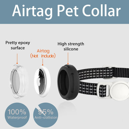 Reflective Cat Collar with Air Tag Holder