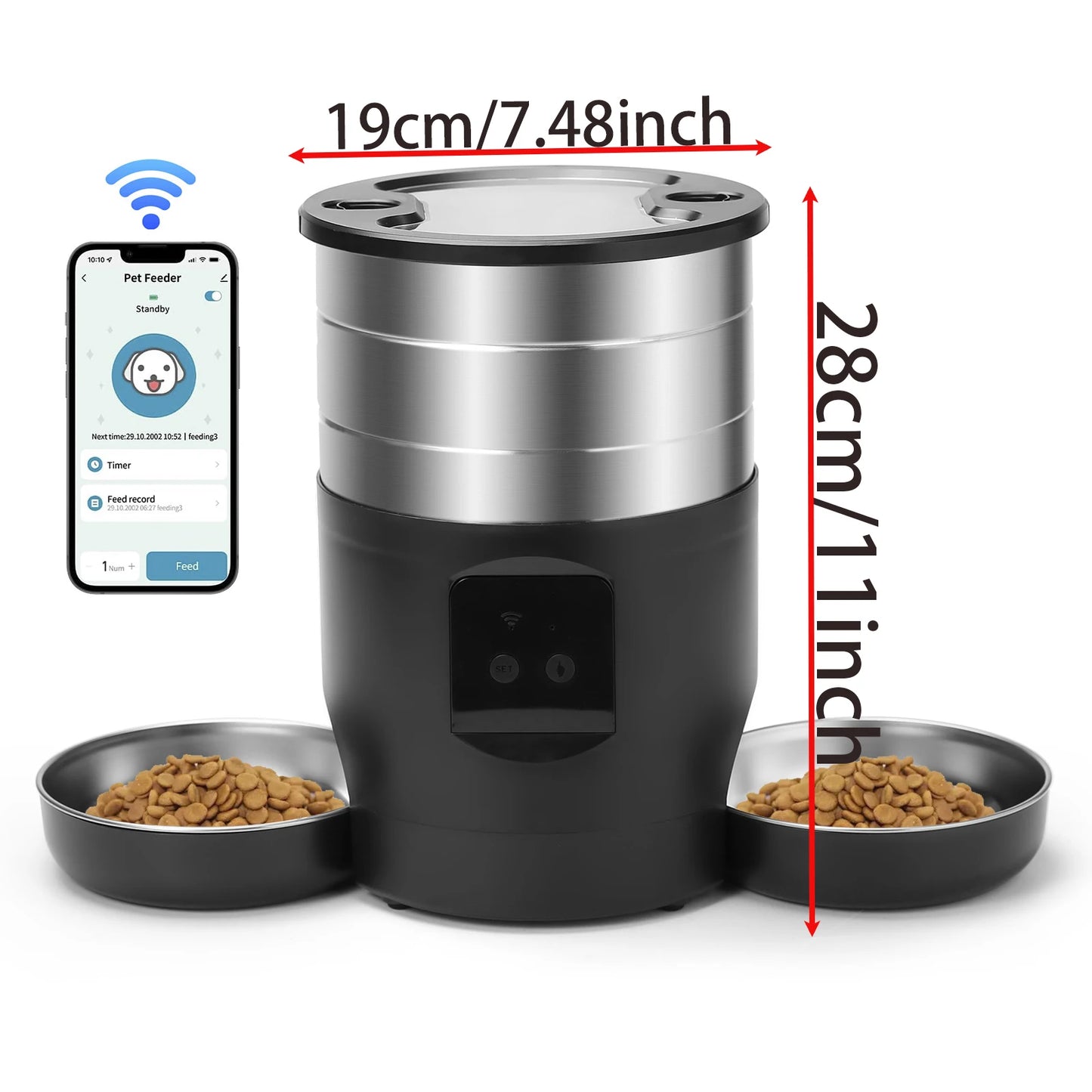 Smart Dispenser For Cats Dog Dry Food Bowl