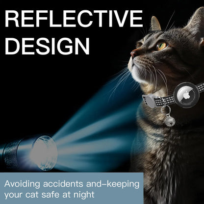 Reflective Cat Collar with Air Tag Holder