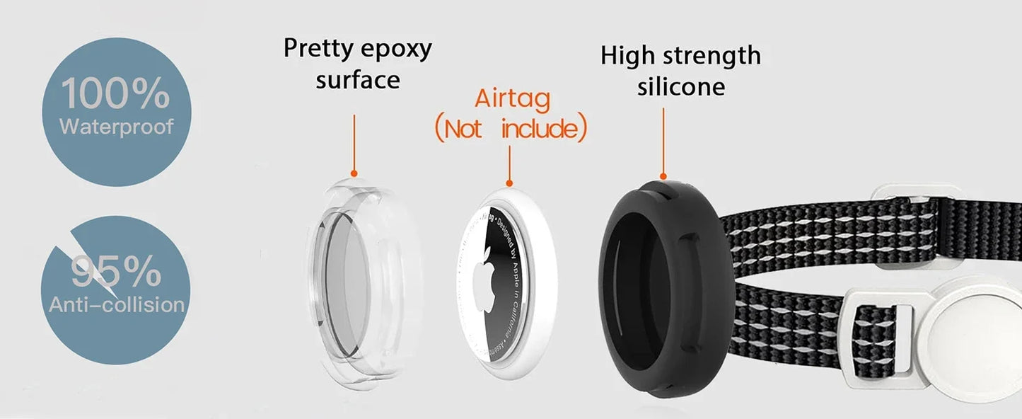 Reflective Cat Collar with Air Tag Holder