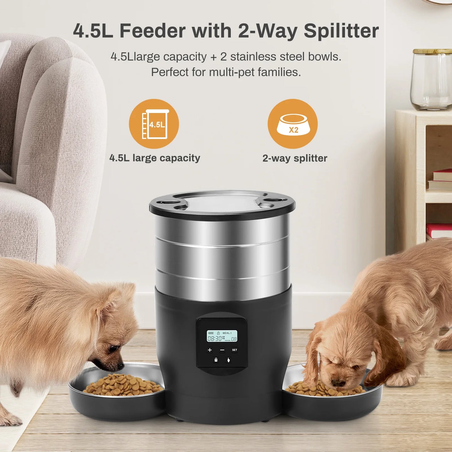 Smart Dispenser For Cats Dog Dry Food Bowl