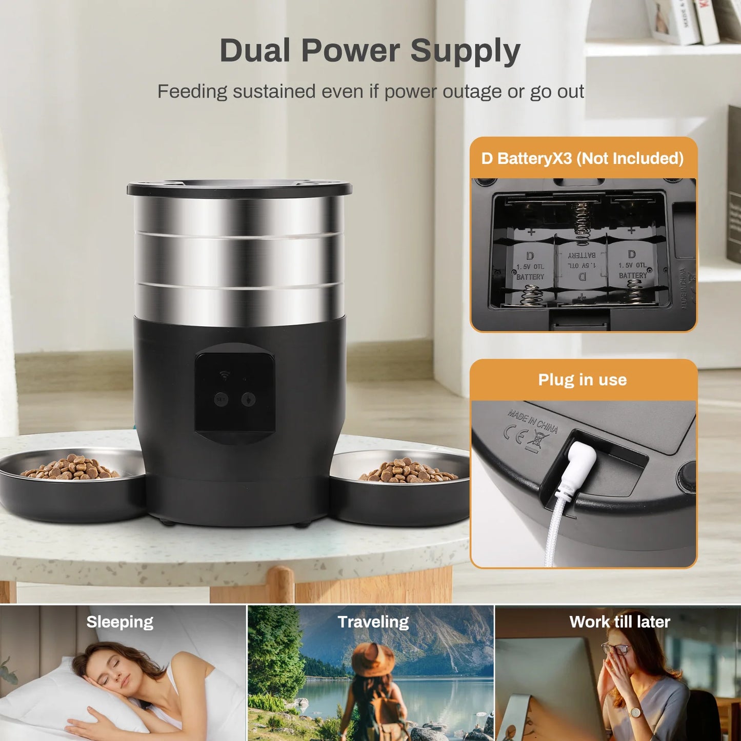 Smart Dispenser For Cats Dog Dry Food Bowl