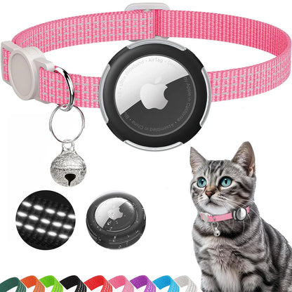 Reflective Cat Collar with Air Tag Holder